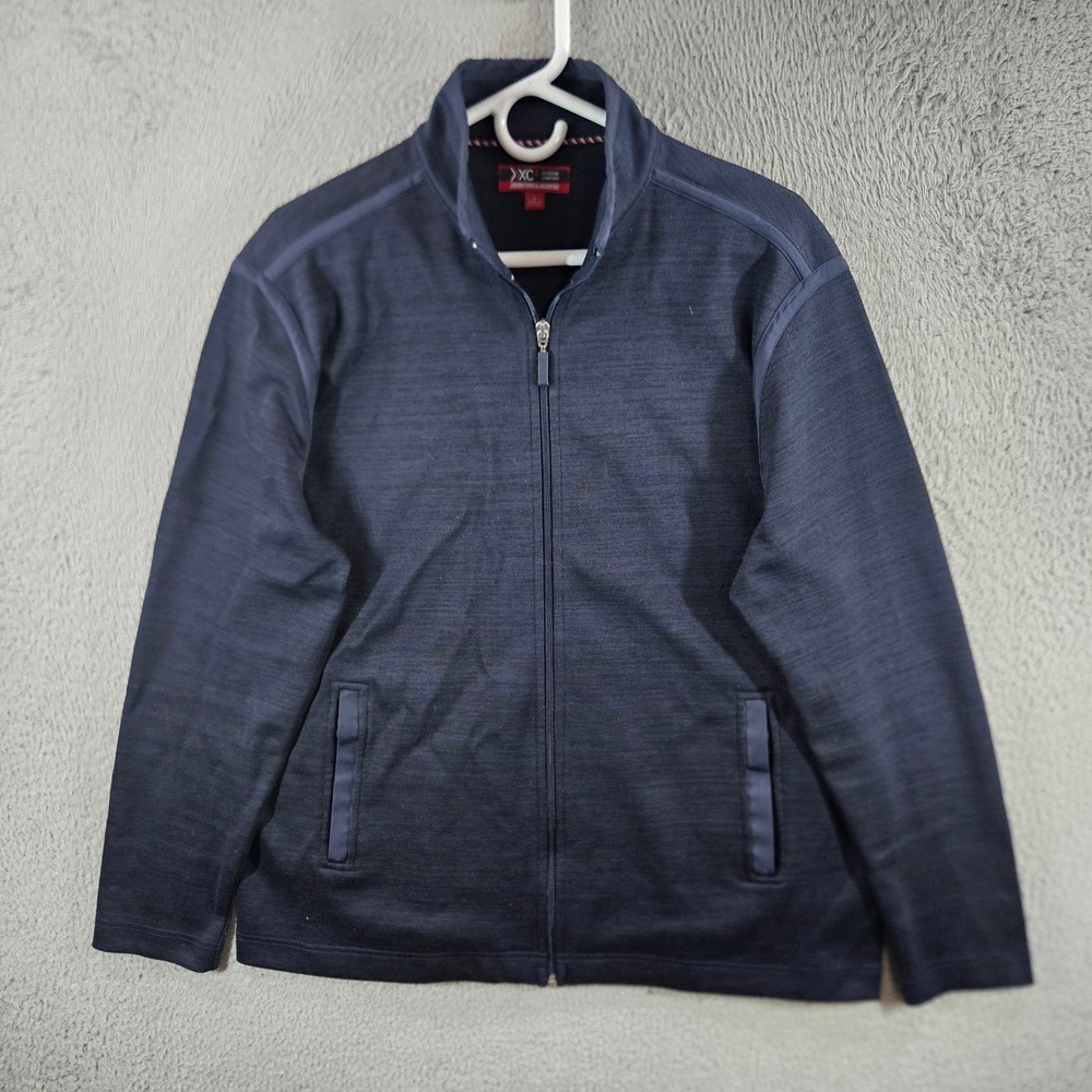 Johnston & Murphy XC4 Extreme Comfort Mens Navy Blue Full Zip Jacket Large